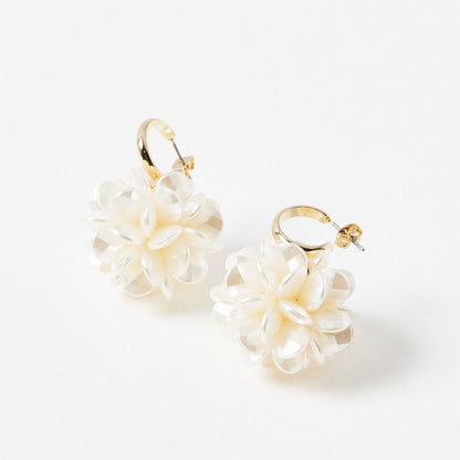 18K Gold Plated Acrylic Petal Inlay Earrings