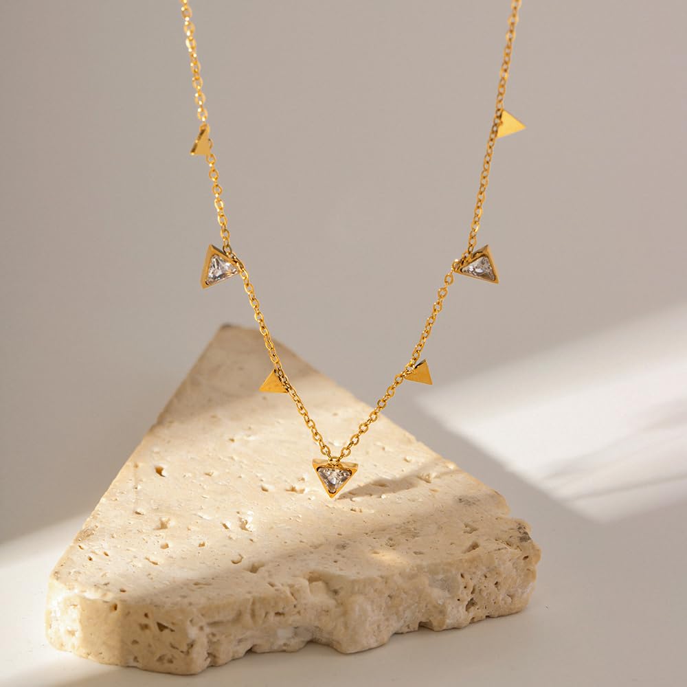 18K Gold Plated Triangle Necklace