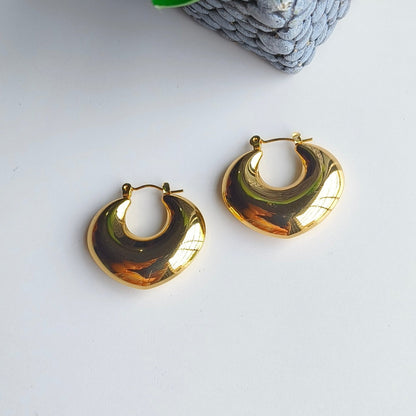 18K Gold Plated Petal Hoops Earrings