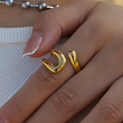 18K Gold Plated Stylish Open Ring