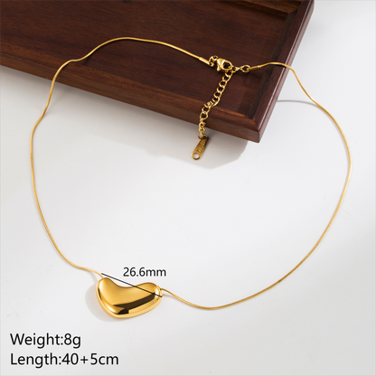 18K Gold Plated Shapeless Heart Necklace