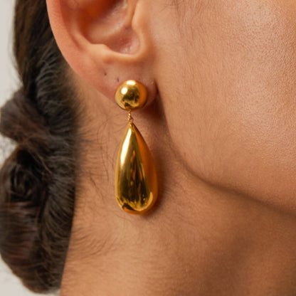 18K Gold Plated Water Droplets Earrings