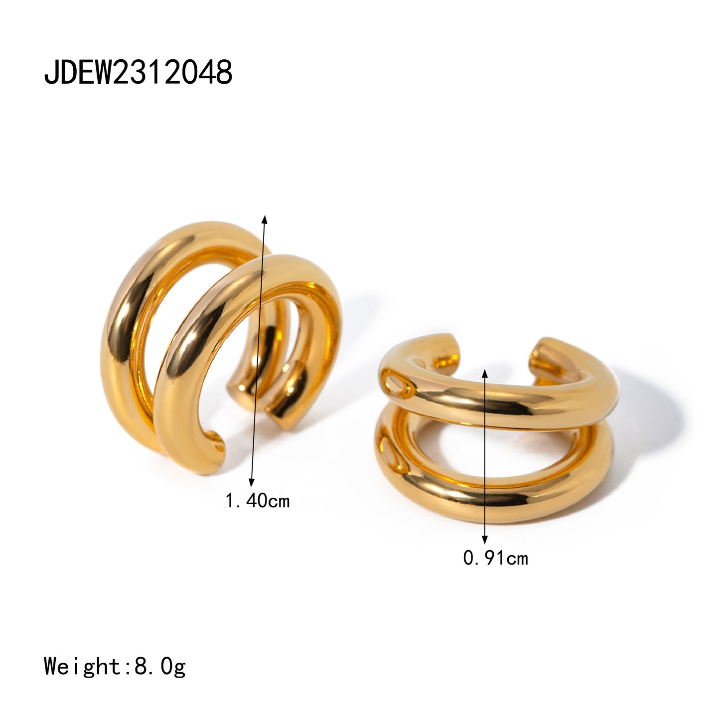 18K Gold Plated Ear Cuff Earrings