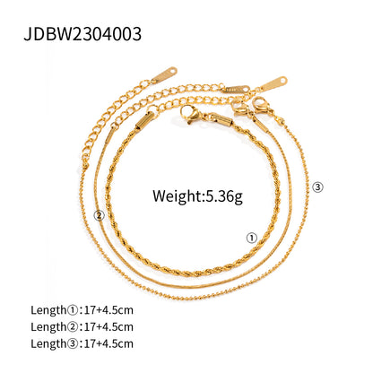 18K Gold Plated Triple Bracelet