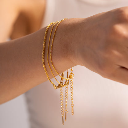 18K Gold Plated Triple Bracelet