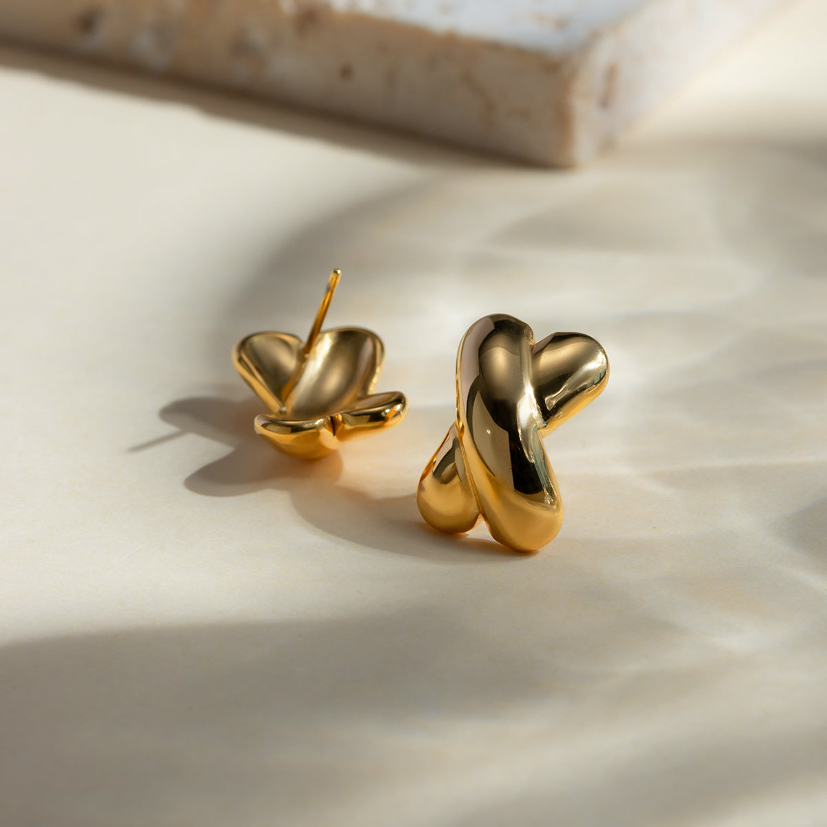 18K Gold Plated X shape Earrings