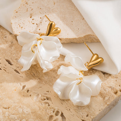 18K Gold Plated Floral Petal Earrings