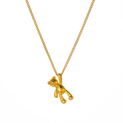 18K Gold Plated Hanging Bear Necklace