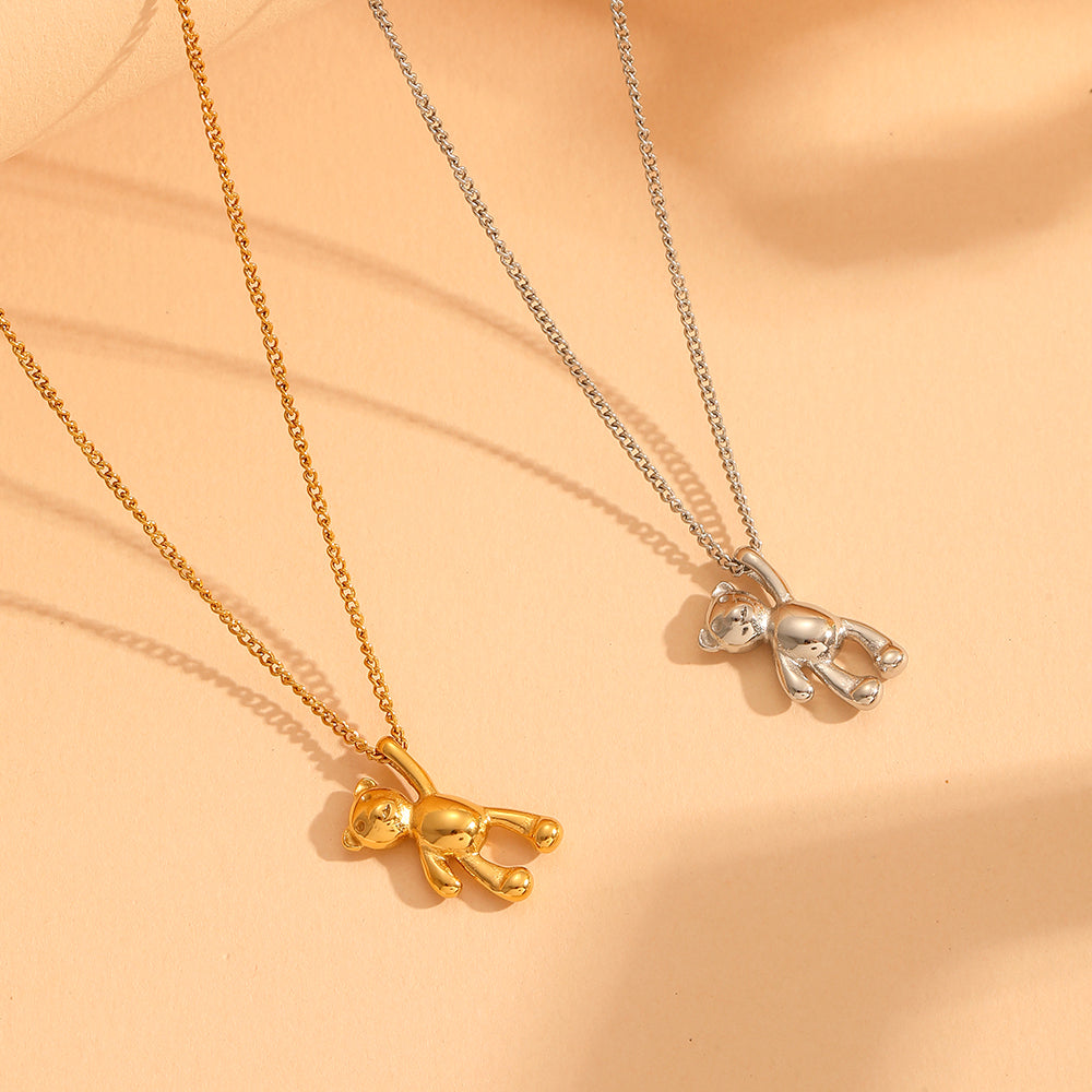 18K Gold Plated Hanging Bear Necklace