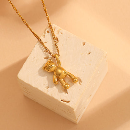 18K Gold Plated Hanging Bear Necklace