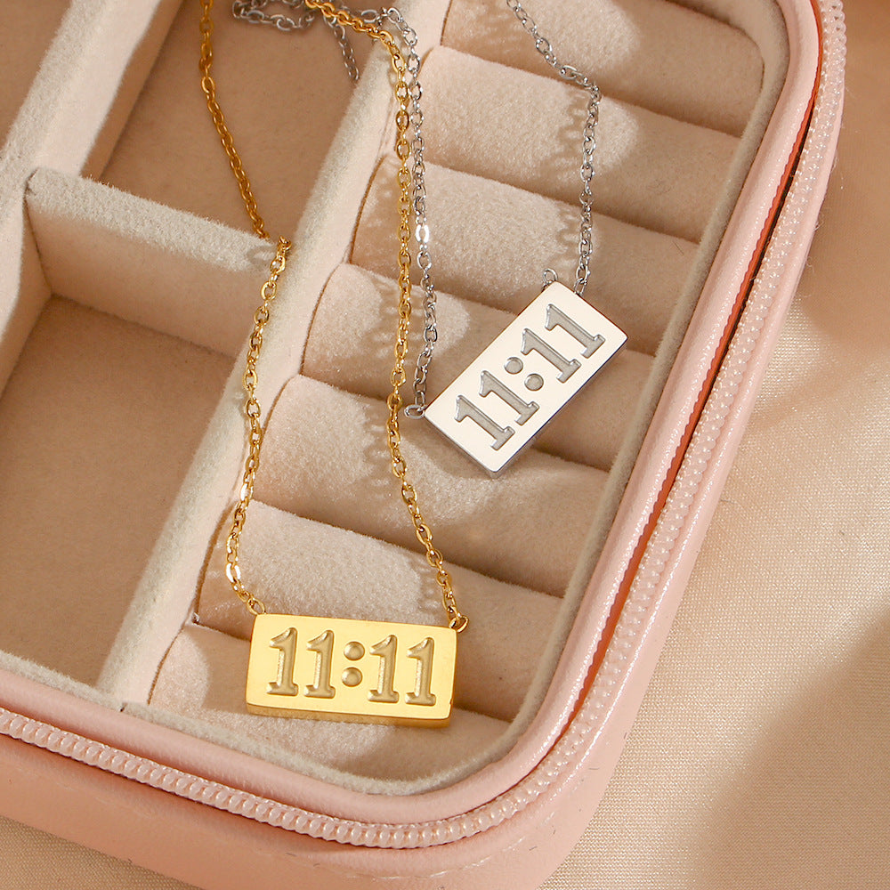 18K Gold Plated 11:11 Inlaid Necklace