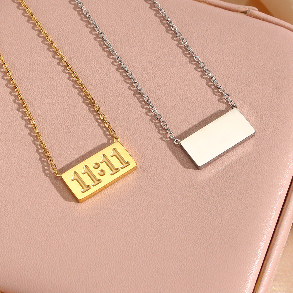 18K Gold Plated 11:11 Inlaid Necklace