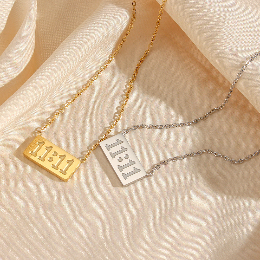 18K Gold Plated 11:11 Inlaid Necklace