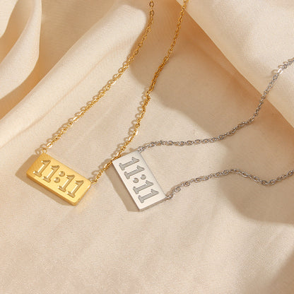 18K Gold Plated 11:11 Inlaid Necklace