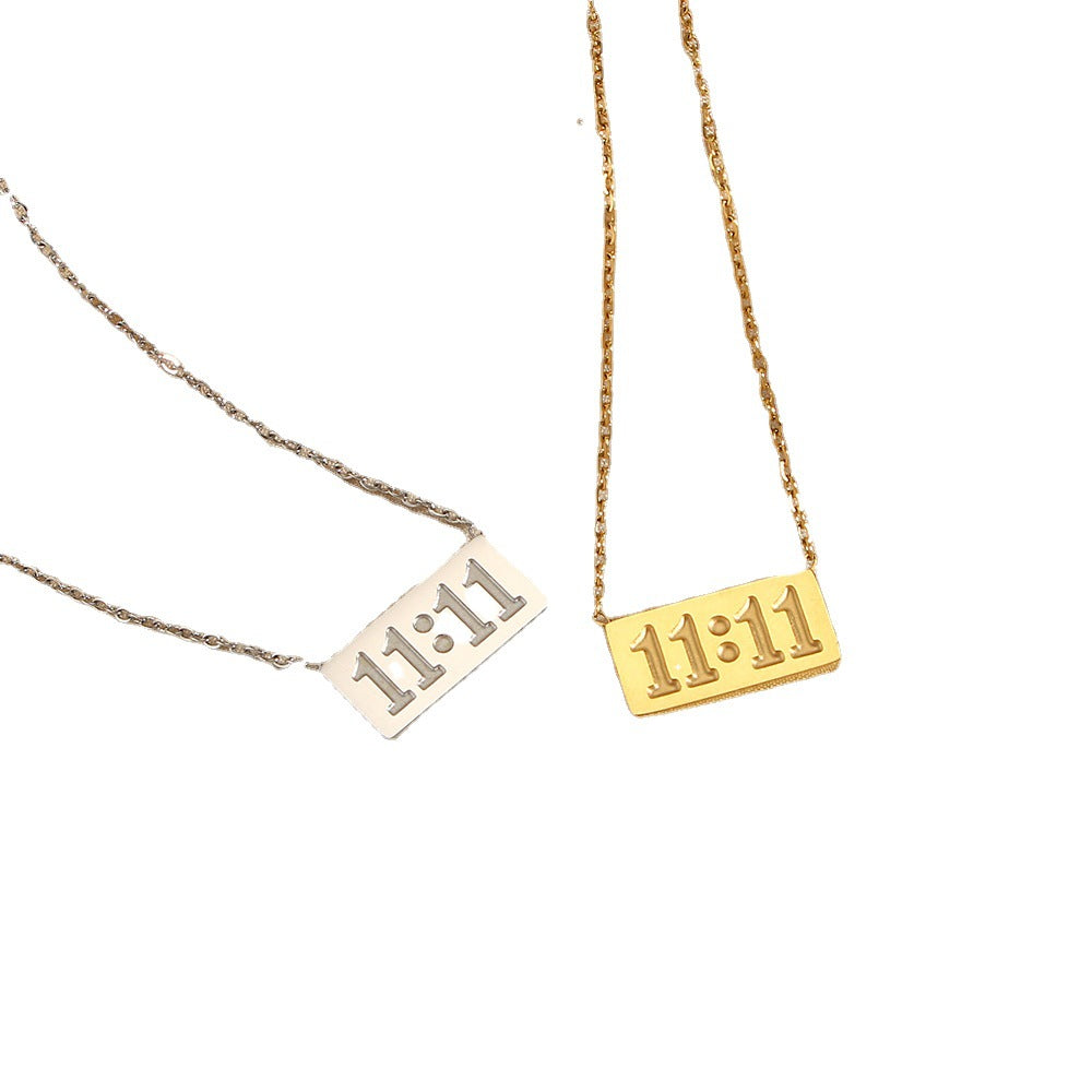 18K Gold Plated 11:11 Inlaid Necklace