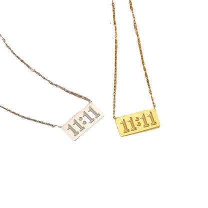 18K Gold Plated 11:11 Inlaid Necklace