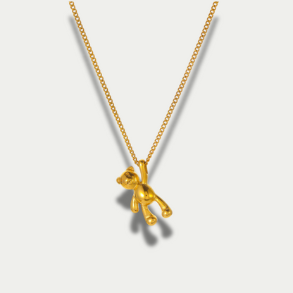 18K Gold Plated Hanging Bear Necklace