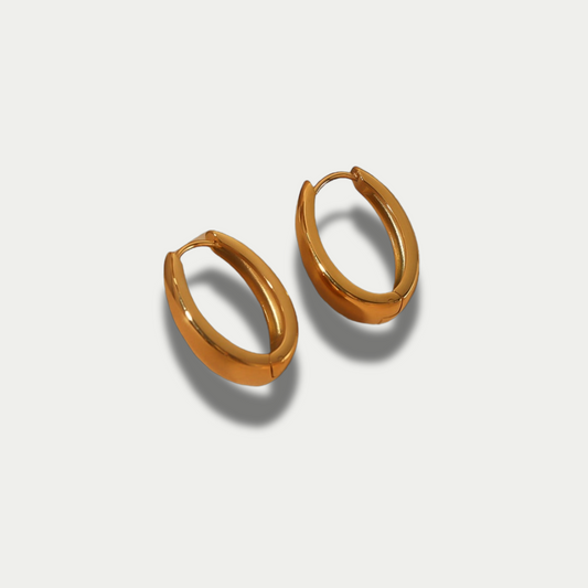 18K Gold Plated Asymmetric Solid Earrings