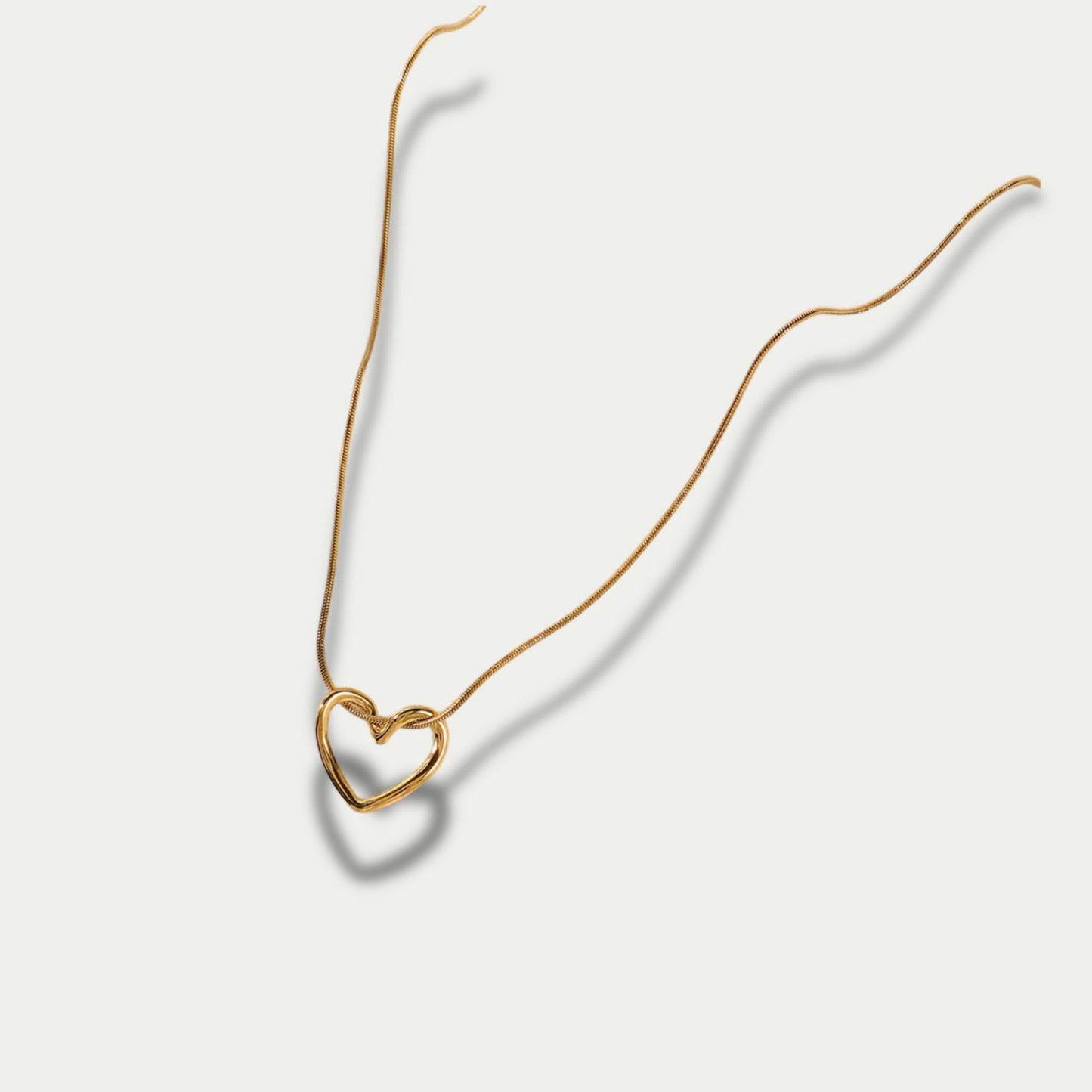 18K Gold Plated Heart Outline Necklace