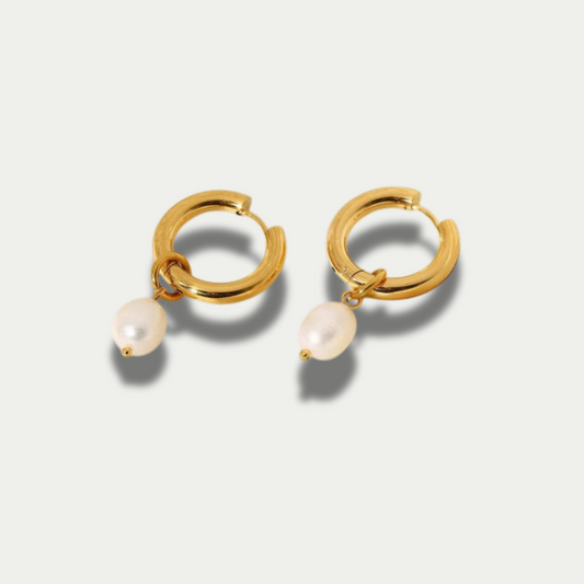 18K Gold Plated Freshwater Pearl Earrings