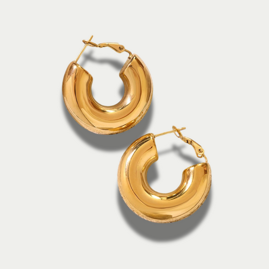 18K Gold Plated Circular Hoops Earrings