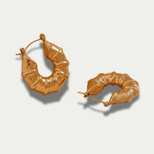 18K Gold Plated Circular Chunky Earrings