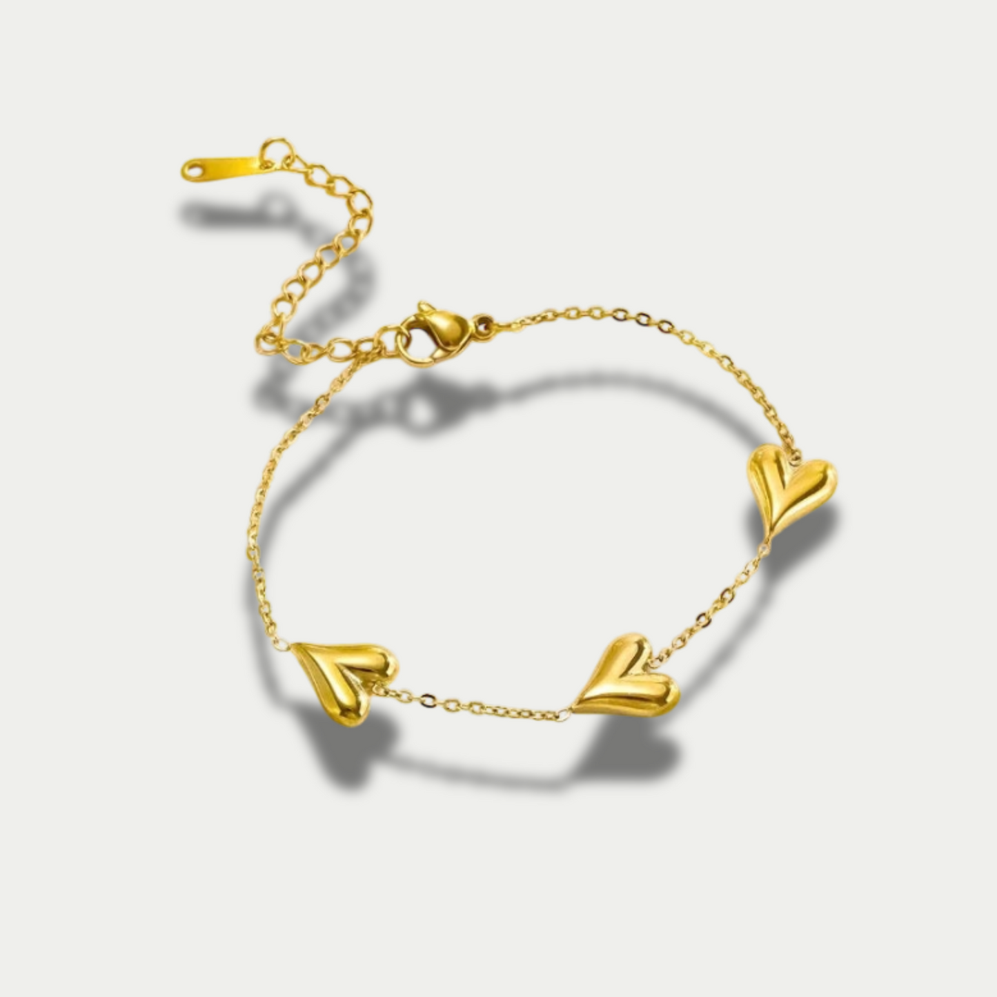 18K Gold Plated Heart Shape Streetwear Bracelet