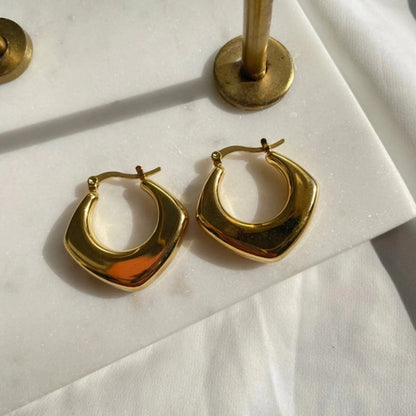 18K Gold Plated Shapeless V Earrings