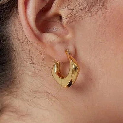 18K Gold Plated Shapeless V Earrings