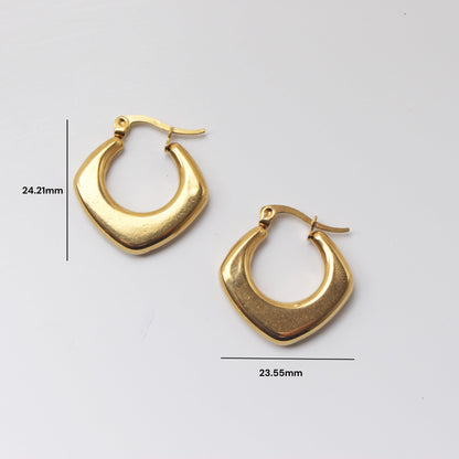 18K Gold Plated Shapeless V Earrings