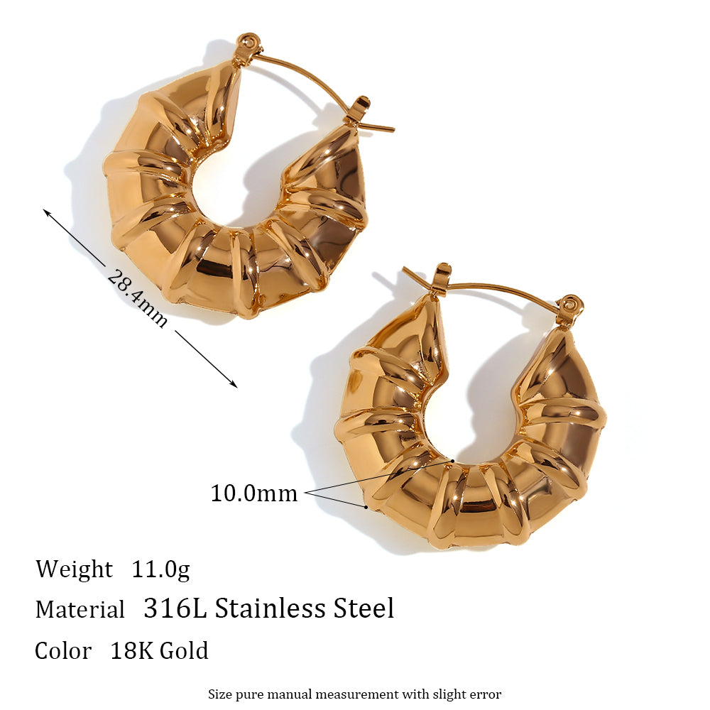 18K Gold Plated Circular Chunky Earrings