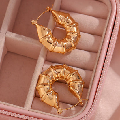 18K Gold Plated Circular Chunky Earrings