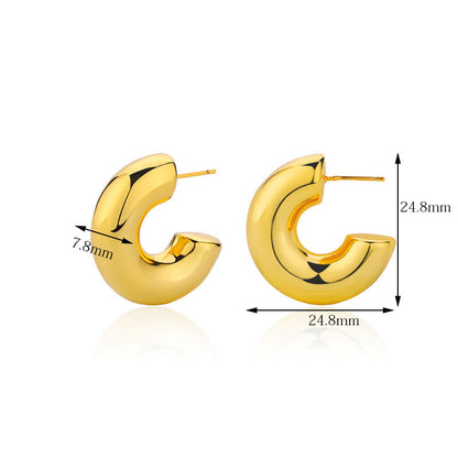 18K Gold Plated Circular Hoops Earrings