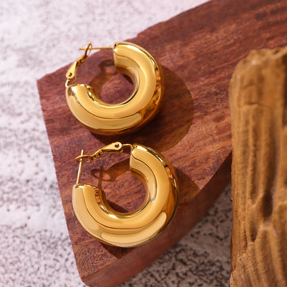 18K Gold Plated Circular Hoops Earrings