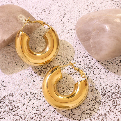 18K Gold Plated Circular Hoops Earrings