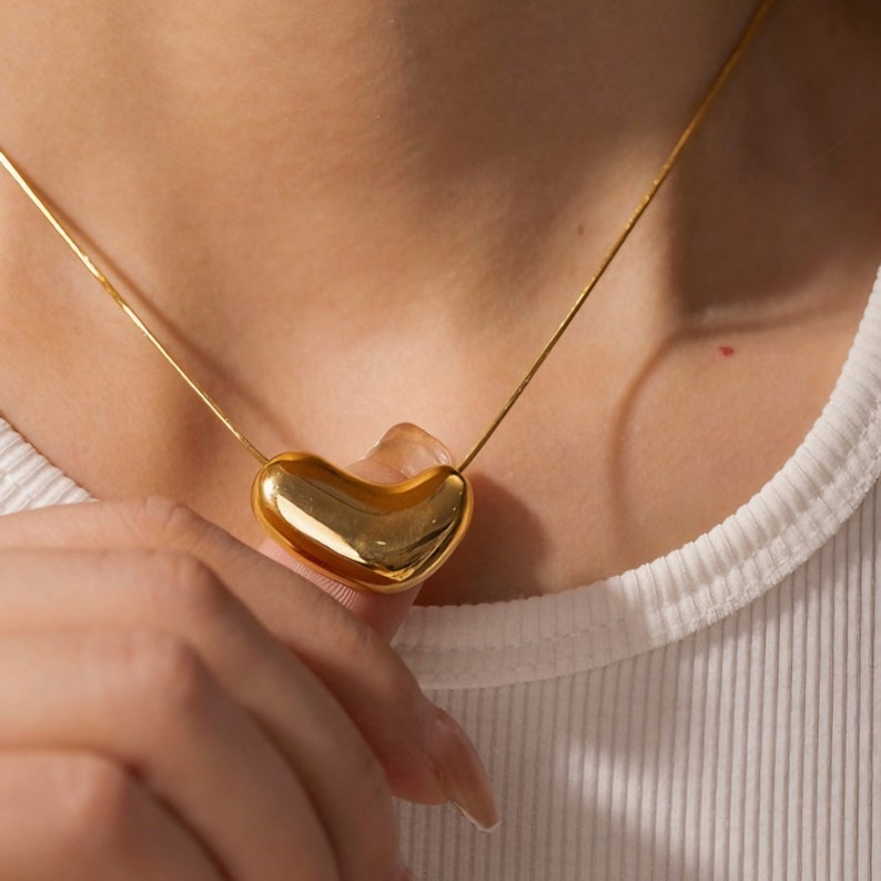 18K Gold Plated Shapeless Heart Necklace