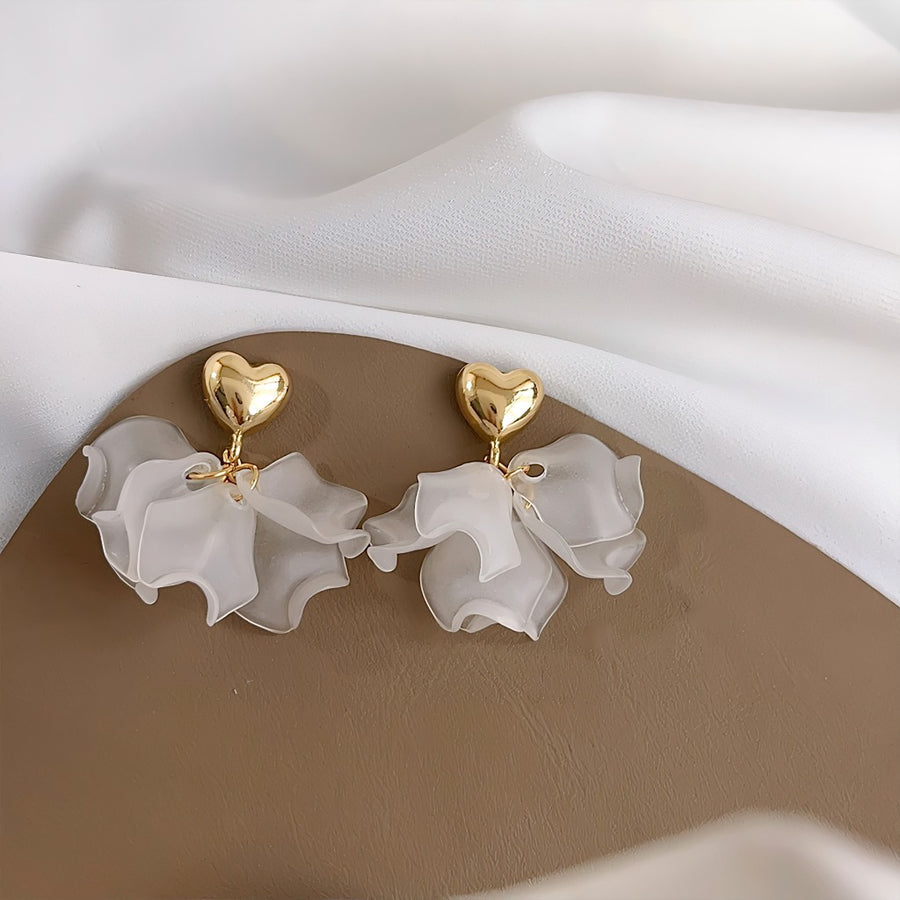 18K Gold Plated Floral Petal Earrings