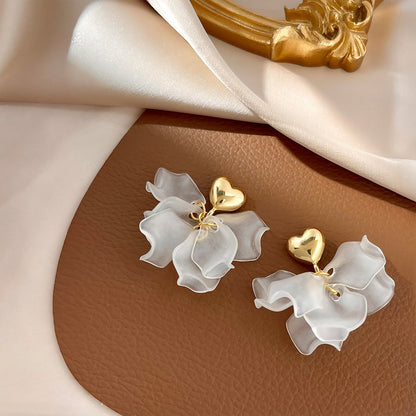 18K Gold Plated Floral Petal Earrings