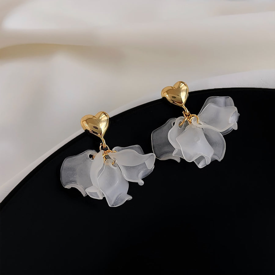 18K Gold Plated Floral Petal Earrings