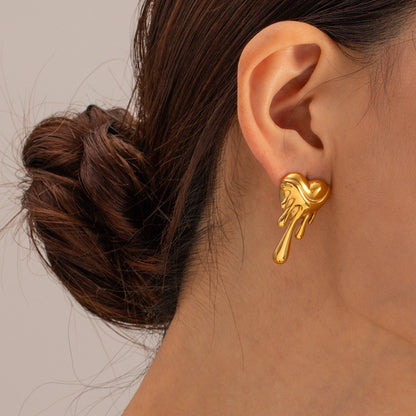 18K Gold Plated Melting Heart Earrings