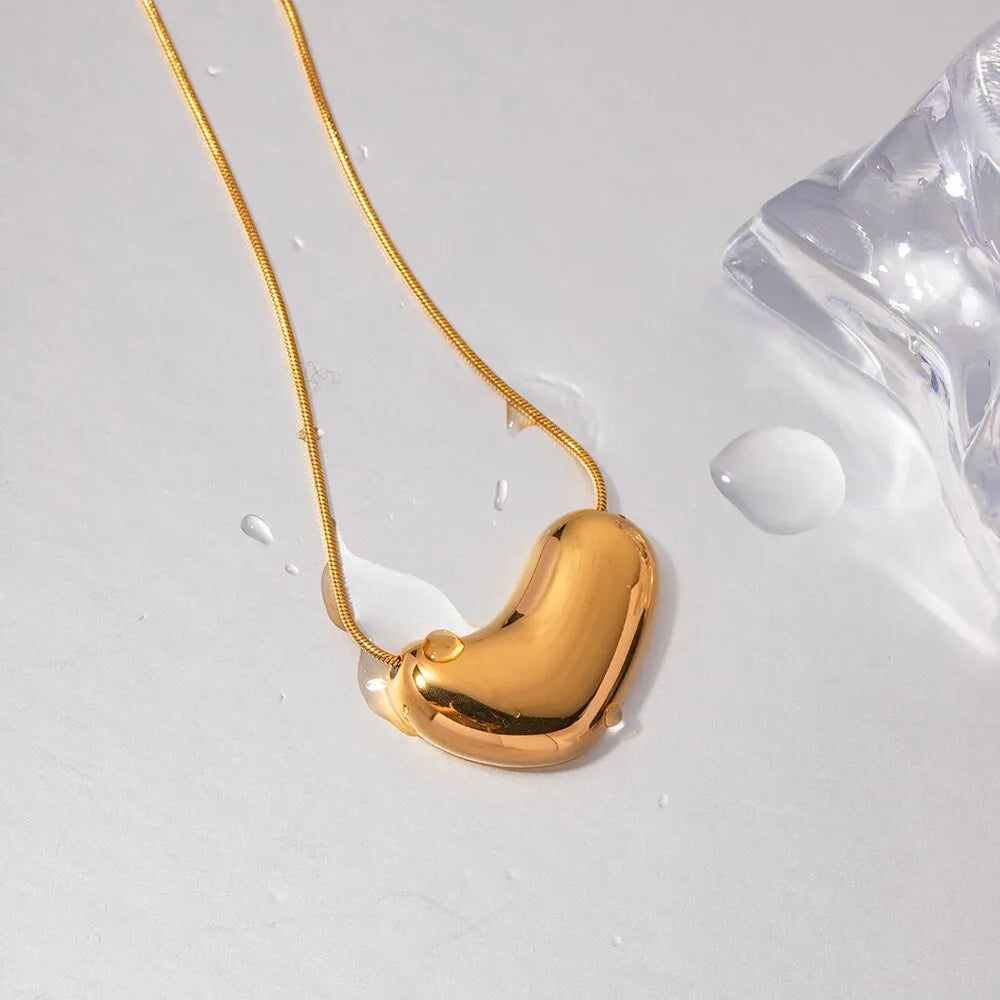 18K Gold Plated Shapeless Heart Necklace